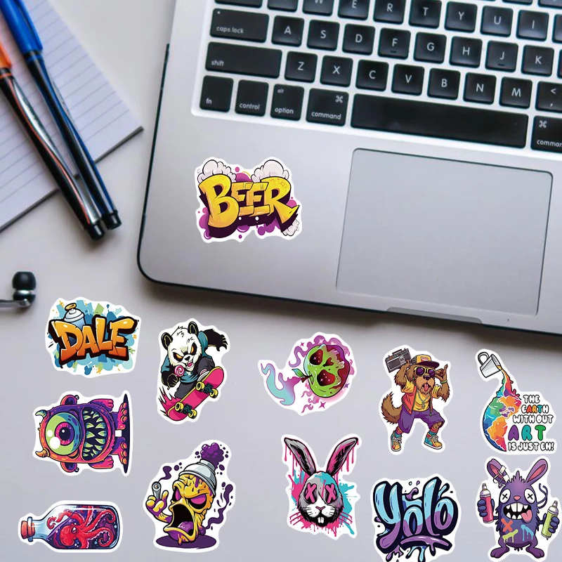 

50PCS Graffiti Letter Street Style Stickers Creative Hip Hop Decals DIY Skateboard Notebook Bicycle Decor Decals Kids Toys Gift