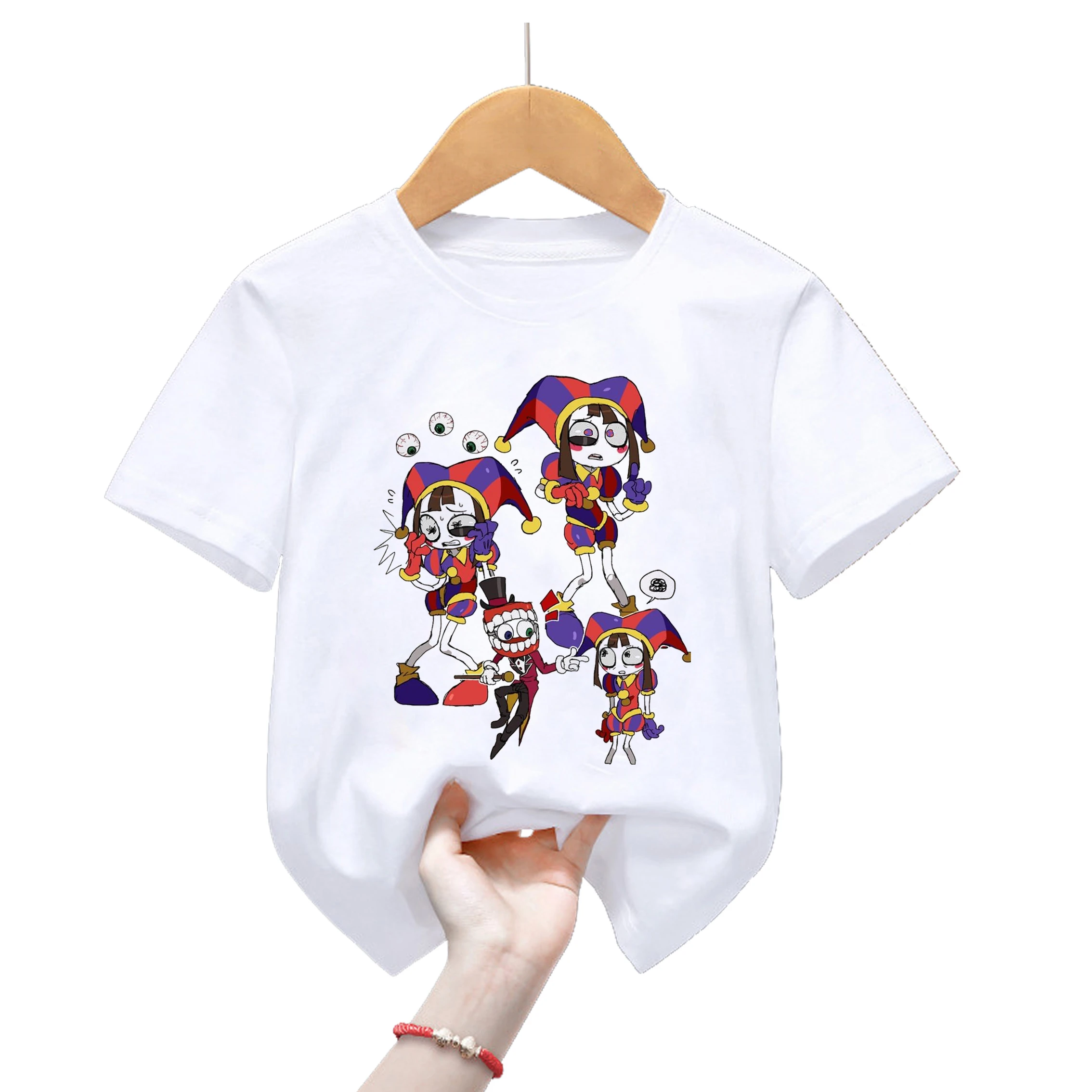 Funny The Amazing Digital Circus T-Shirt Cartoon Print T Shirt Kids Clothes Boys Girls Baby Tshirt Unisex Clothes Tees Tops