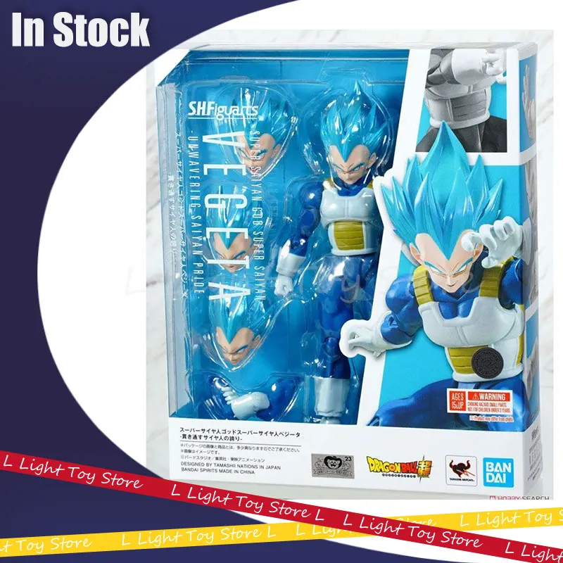 Original Dragon Ball Super Action Figure Shf Super Saiyan God Vegeta Anime Figurine Collrction Dbz Vegeta Statue Desk Decor Toys