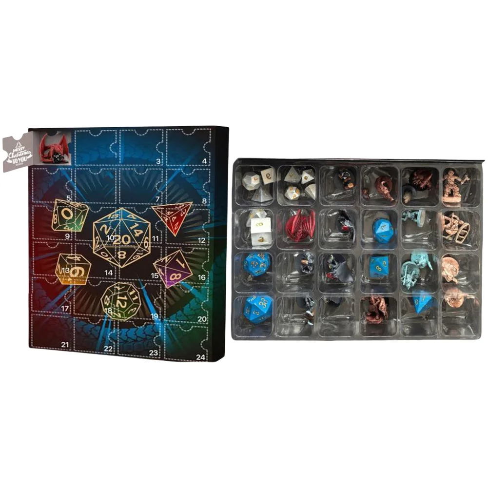 Dnd Advent Calendar 2024 24 Days Christmas Countdown Calendar with Dice and Figures Xmas Countdown Calendar Christmas Gifts