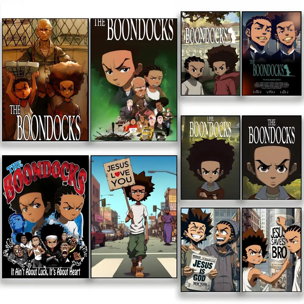 Animated Series Satire Cartoon The Boondocks Poster Wall Art Painting for Living Room Home Decoration and Holiday Gifts