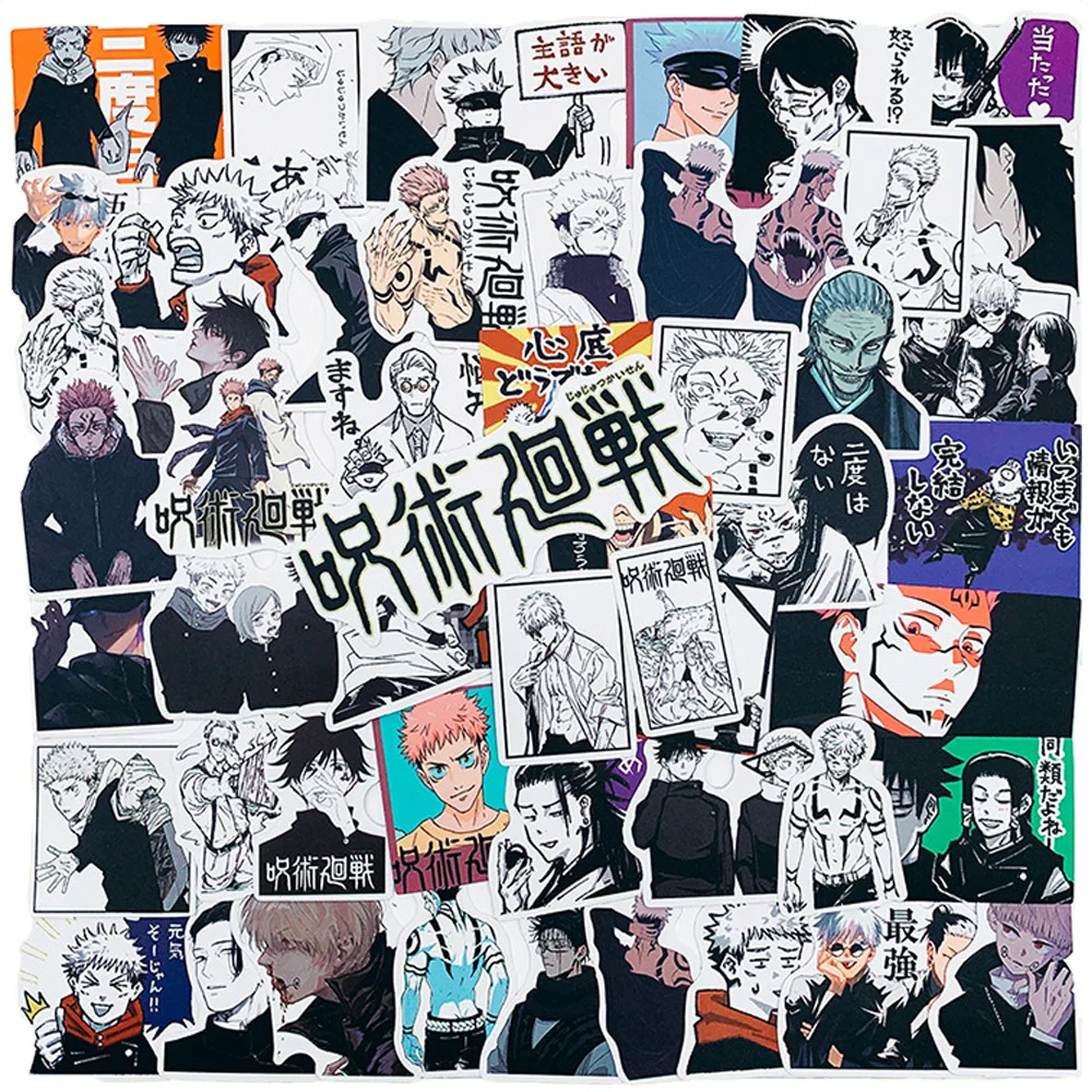 

10/30/70pcs Anime Cartoon Jujutsu Kaisen Stickers Decals Kid Toy DIY Skateboard Guitar Laptop Waterproof Cool Vinyl Sticker Pack