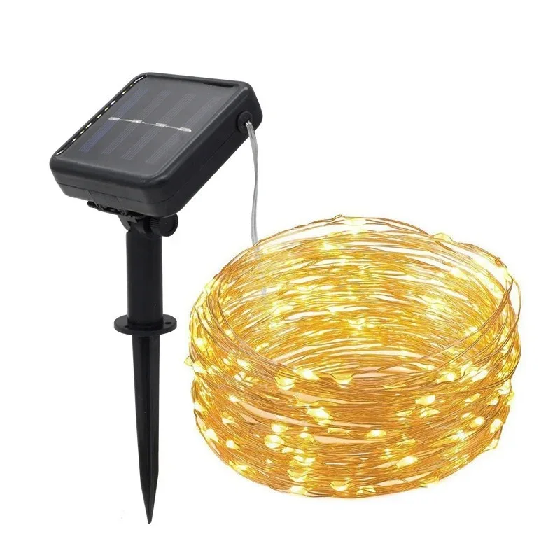 Fairy Lights Solar String, Copper Wire Warm White LED Waterproof for Outdoor Garden Patio Yard Camping Christmas Party Decor