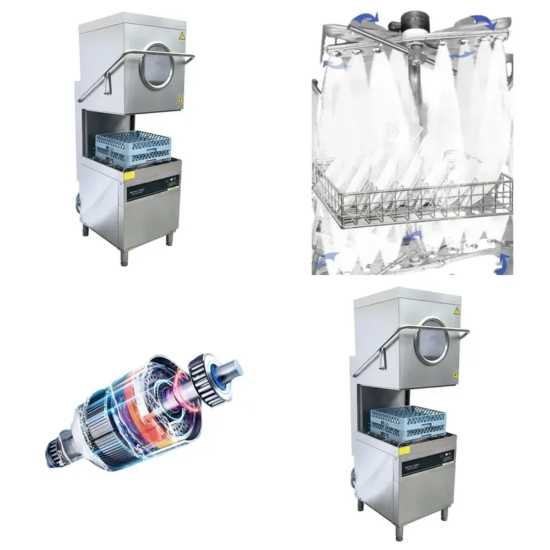 2026 hot sale Commercial Dishes Cleaning Equipment High Quality Full Automatic Hood Type Dishwasher Scrubber Machine for