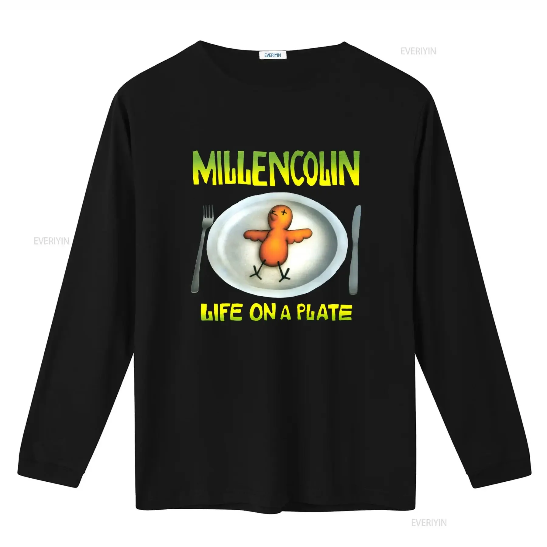 Millencolin Life On A Plate Print Mens Black T Shirt Sizes S 3XL vintage Washed Comfortable Breathable Stylish streetwear