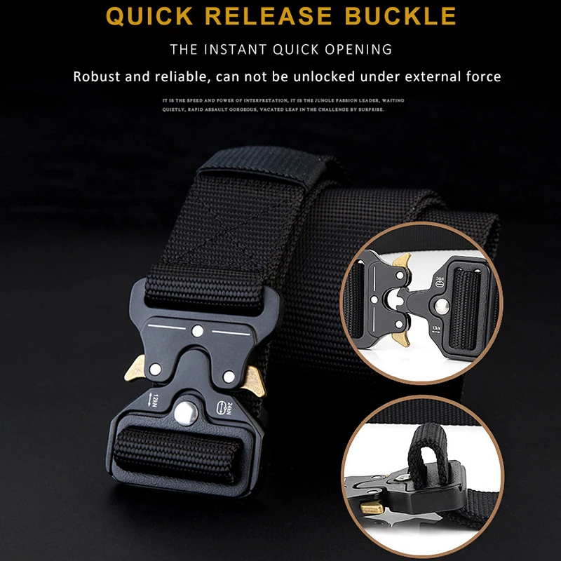 Unisex Canvas Nylon Belt Cobra Tactical Belt Outdoor Versatile Camouflage Belt Outdoor Accessories