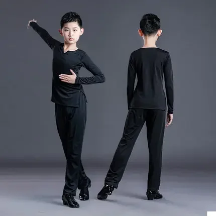 Boys Children Latin Dance Dress Boys Practice Clothes Summer Latin Competition Performance Costumes Shirt Pants Suit