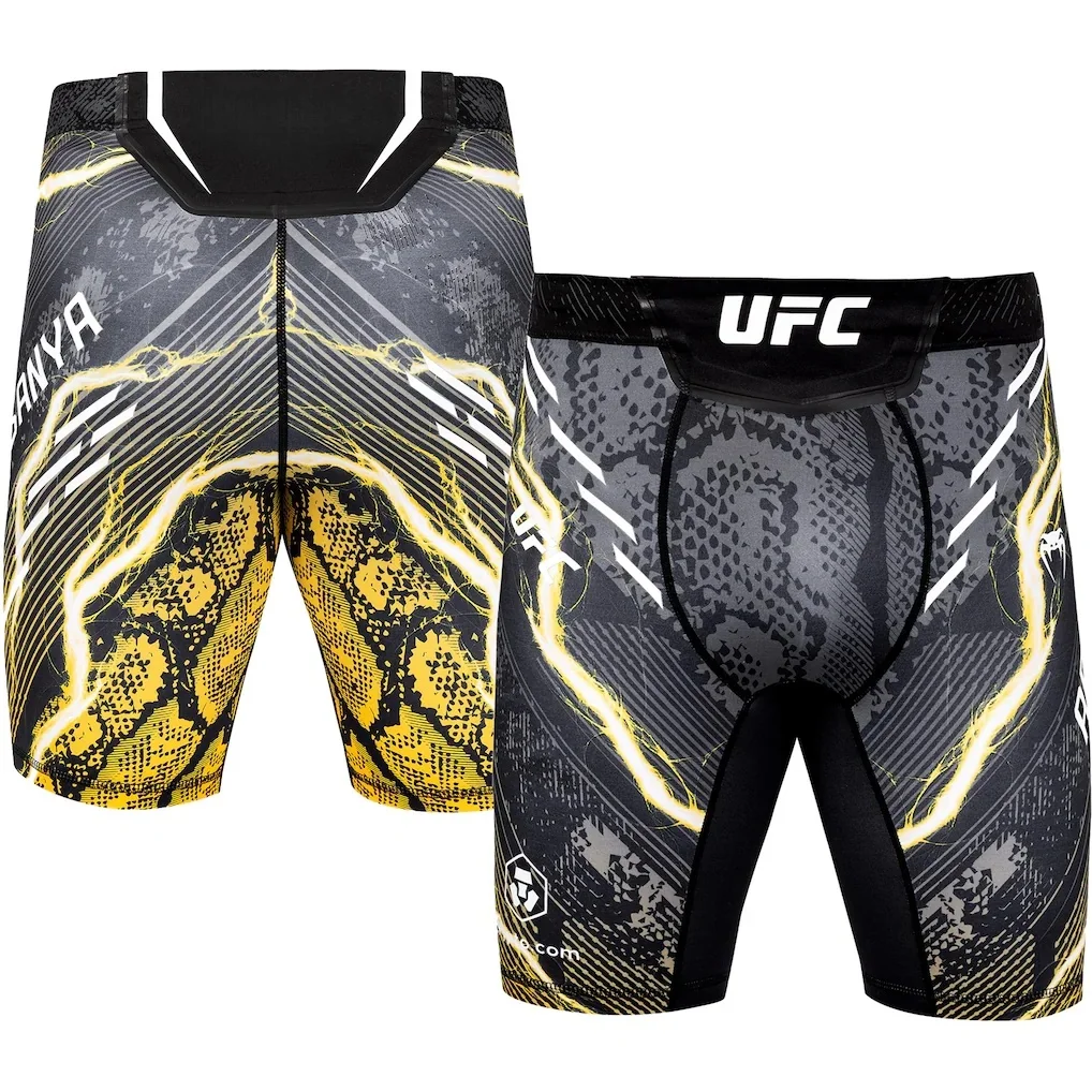 

2026 Summer Hot Selling Yellow Lightning Ufc Unrivaled Fit Fighting Sports Shorts Men's Casual Quick Drying Printed Shorts