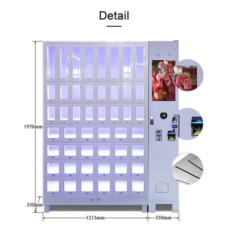 FOODLINE Customized Popular Touch Screen 48 Compartment Locker Vending Machine Medicine/Toy/Makeup Smart Locker for Business