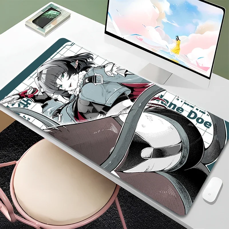 Mouse Pad Zenless Zone Zero Anime Mousepad PC Sexy Jane Doe Extended Desk Mat Laptop Kawaii Girl Keyboard Pad Gaming Table Mat