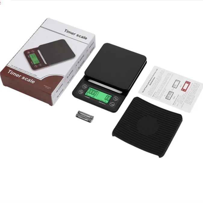 Household Hand Brewing Coffee Scale Timing Electronic Kitchen Scales Coffee Electronic Scales 5kg 0.1g