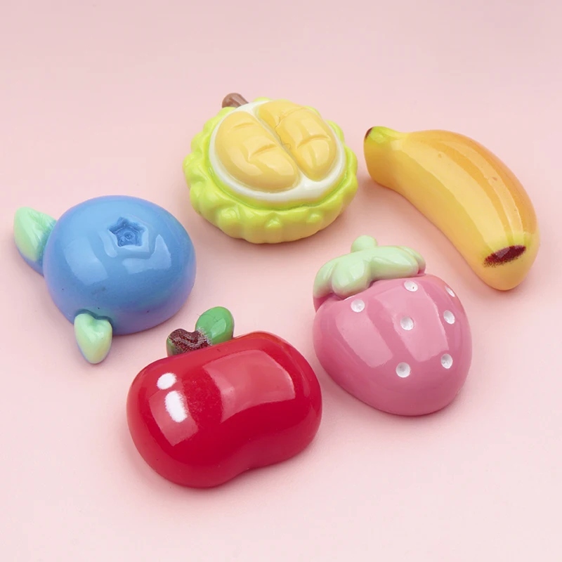 10/100pcs Fruits Banana Blueberry Strawberry Flatback DIY Resin Cabochon Accessories Scrapbooking Bowknot Decor Craft Supplies