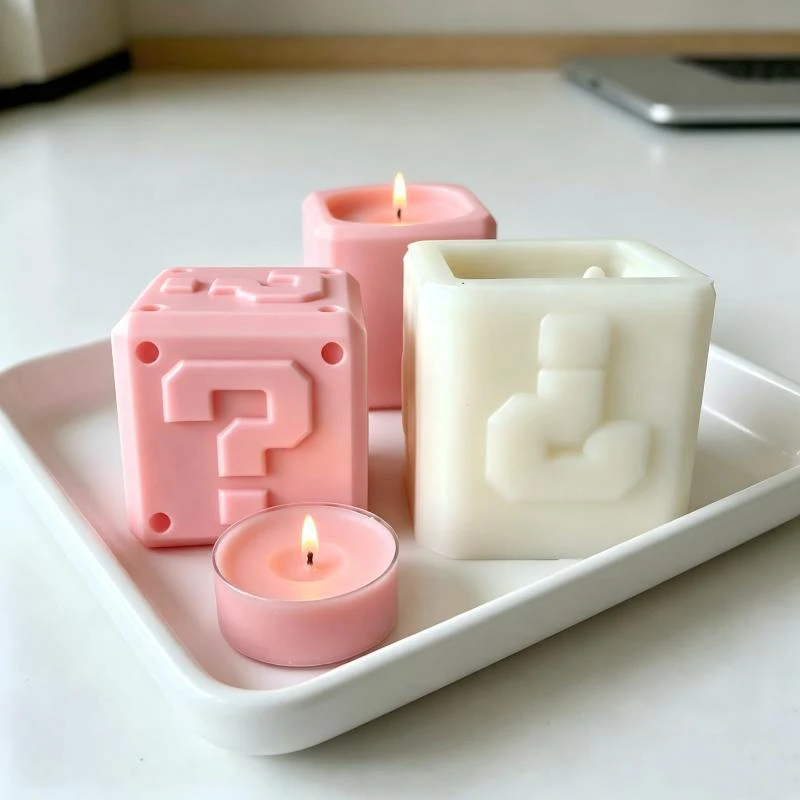 3D-Quadrat-Fragezeichen-Silikon-Kerzenform, DIY-Kreativ-Geometrie-Würfel-Bastelartikel, Werkzeuge zur Herstellung von Harz-, Gips- und Seifenprodukten, Geschenke für Zuhause