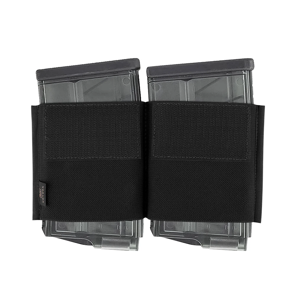 KRYDEX Tactical Double 7.62 HK Mag Insert Pouch Elastic Build-in Rifle Magazine Holder with Hook Fasteners for MK3 MK4 Chest Rig