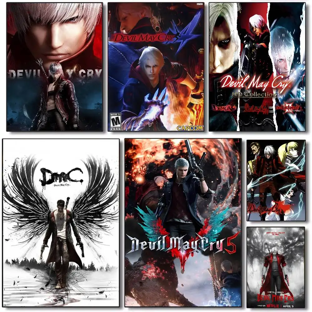 Anime-Film D-Devil May Cry 5 Poster-Kunst HD-Leinwand Hochwertiger Ästhetischer Druck Wandkunst für Wohnzimmer Heim-Dekoration