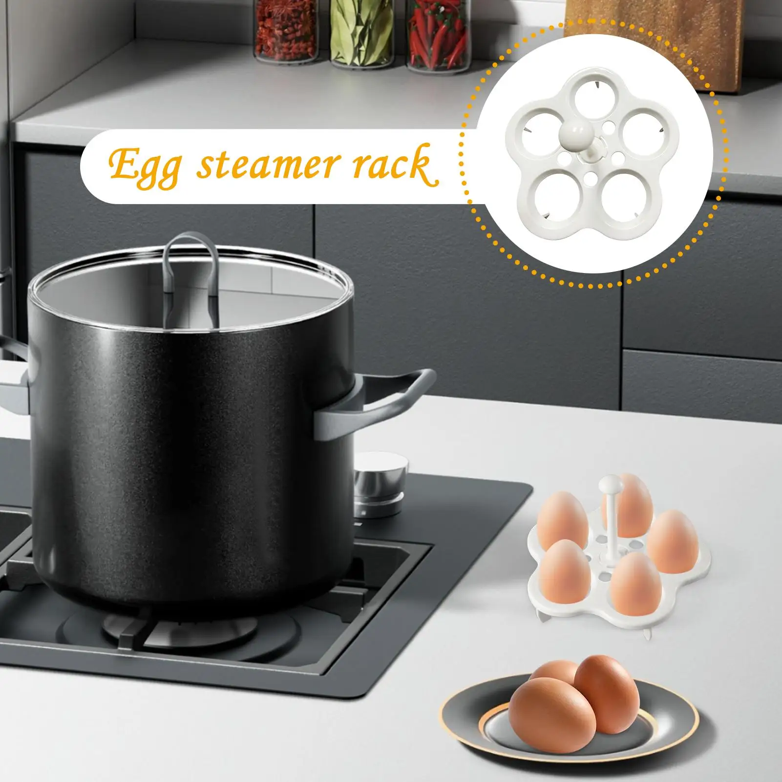 Egg Steamer Rack Eggs Multipurpose Steamer Rack Kitchen Accessory Holder Cooker Pot for Adults Families Indoor Outdoor Camping
