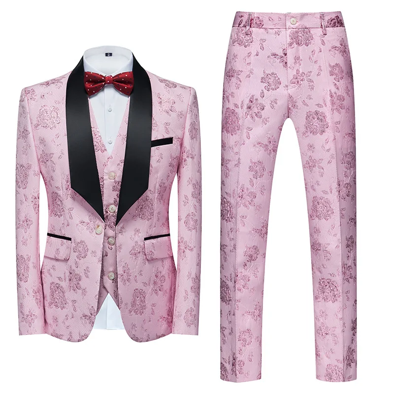 Abito da uomo per il commercio estero 803 Host, Emcee, Wedding Groomsman, Set di tre pezzi Jacquard, Set di abiti 3D