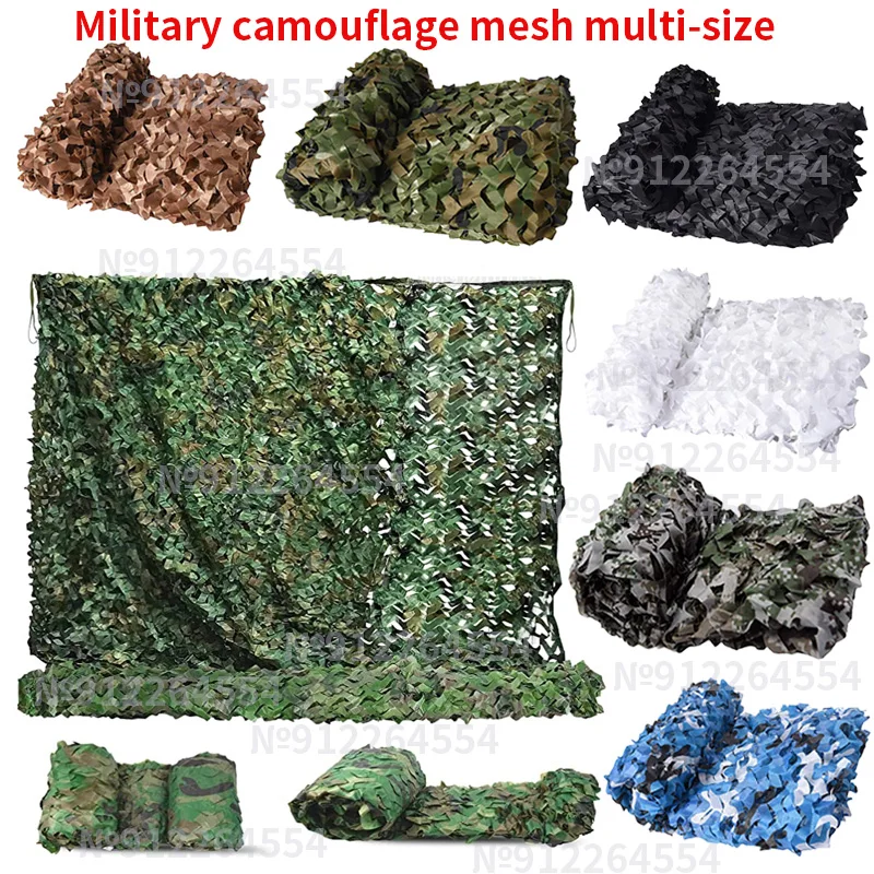 Camouflage Net White Blue Beige Desert Hunting Net Outdoor Awning Garden Shade Cool Garden Hidden Net 3x4m 4x4m 4x5m