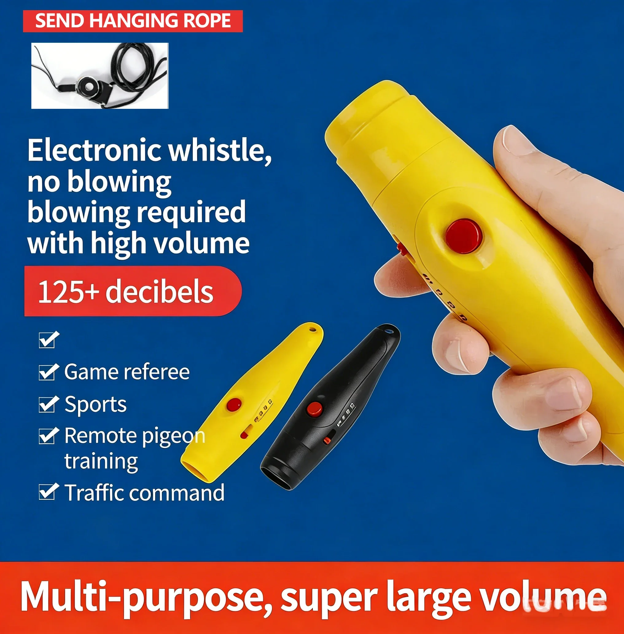 3-Tone Electronic Whistle with Sound Effects | For Outdoor Sports, Traffic Control, Referee & Pigeon Training