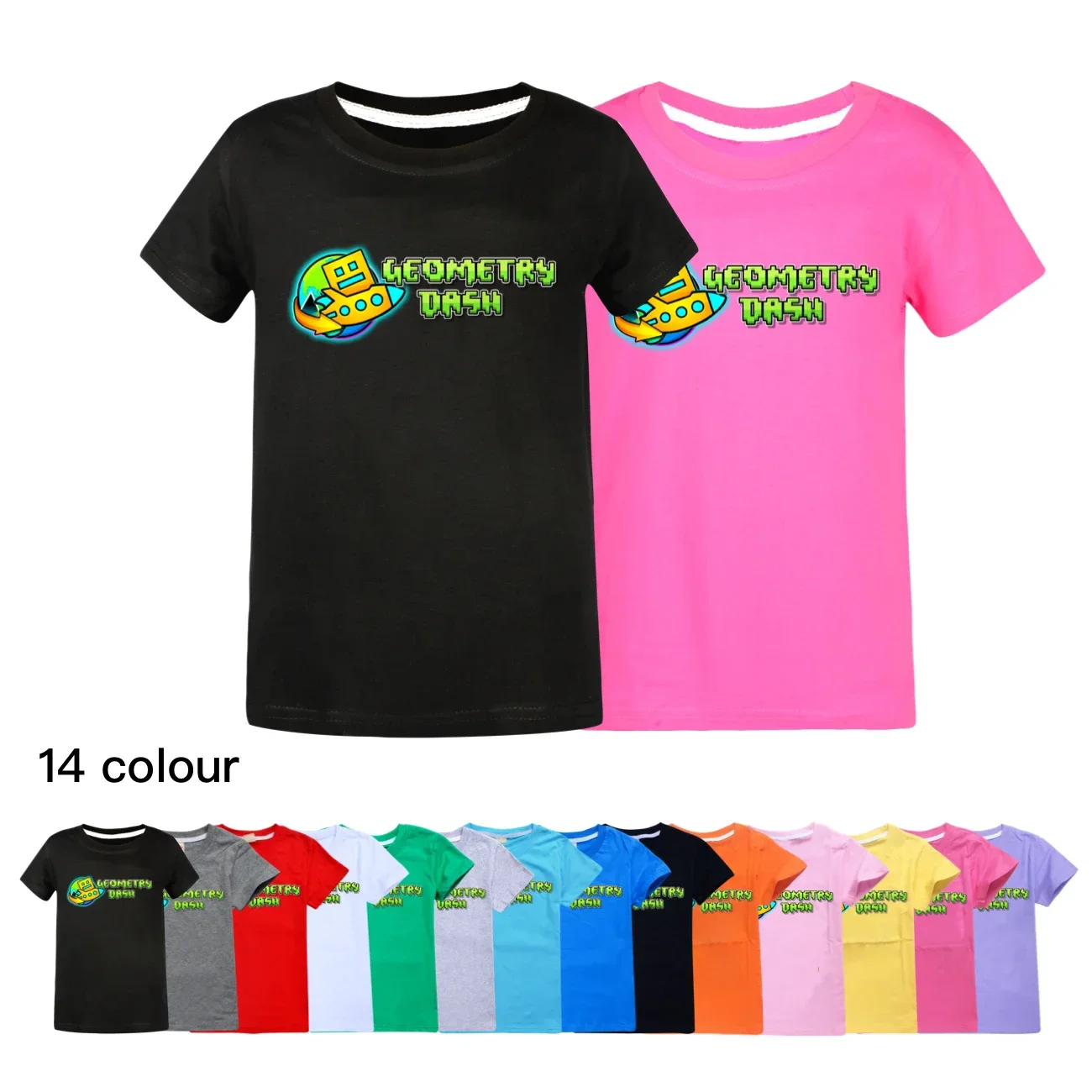 

Game Angry Geometry Dash 3D Print T Shirts Kids Anime T Shirts Children Cartoon T-shirts Boys Short Sleeve Summer Tees Tops