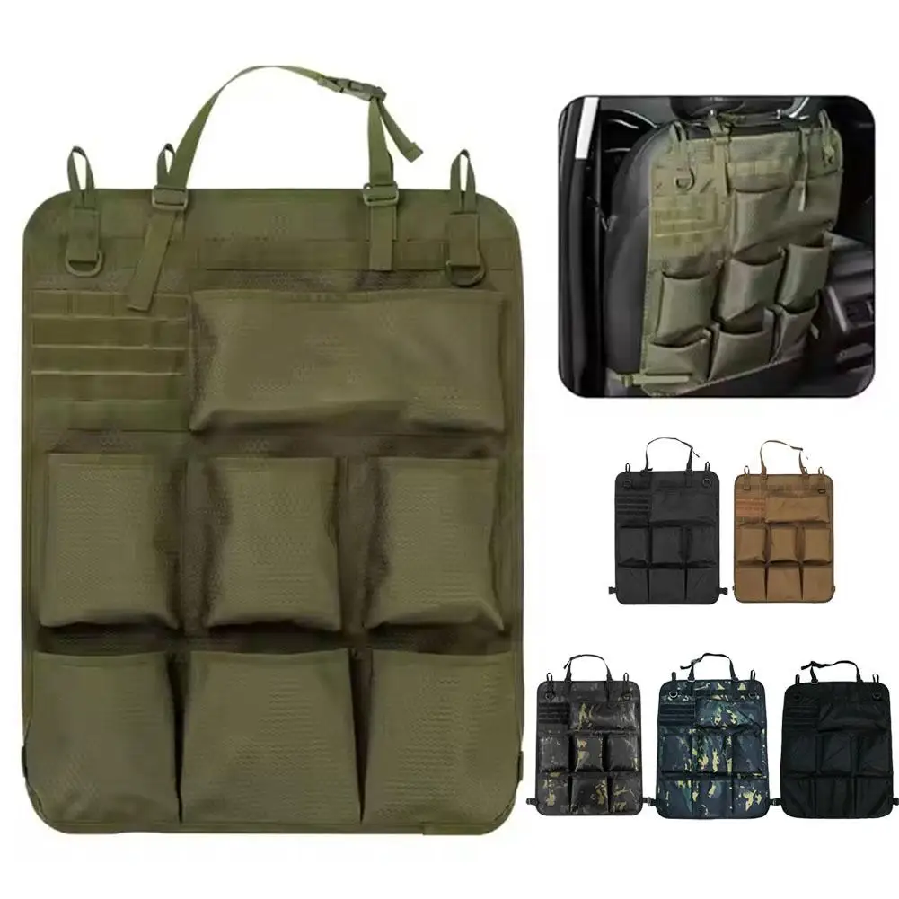 

Seat Back Storage Bag Car Seat Storage Organizer Tactical Hanging Car Pocket Bags Tidying Interior Camo Accessories Stowing F8J9