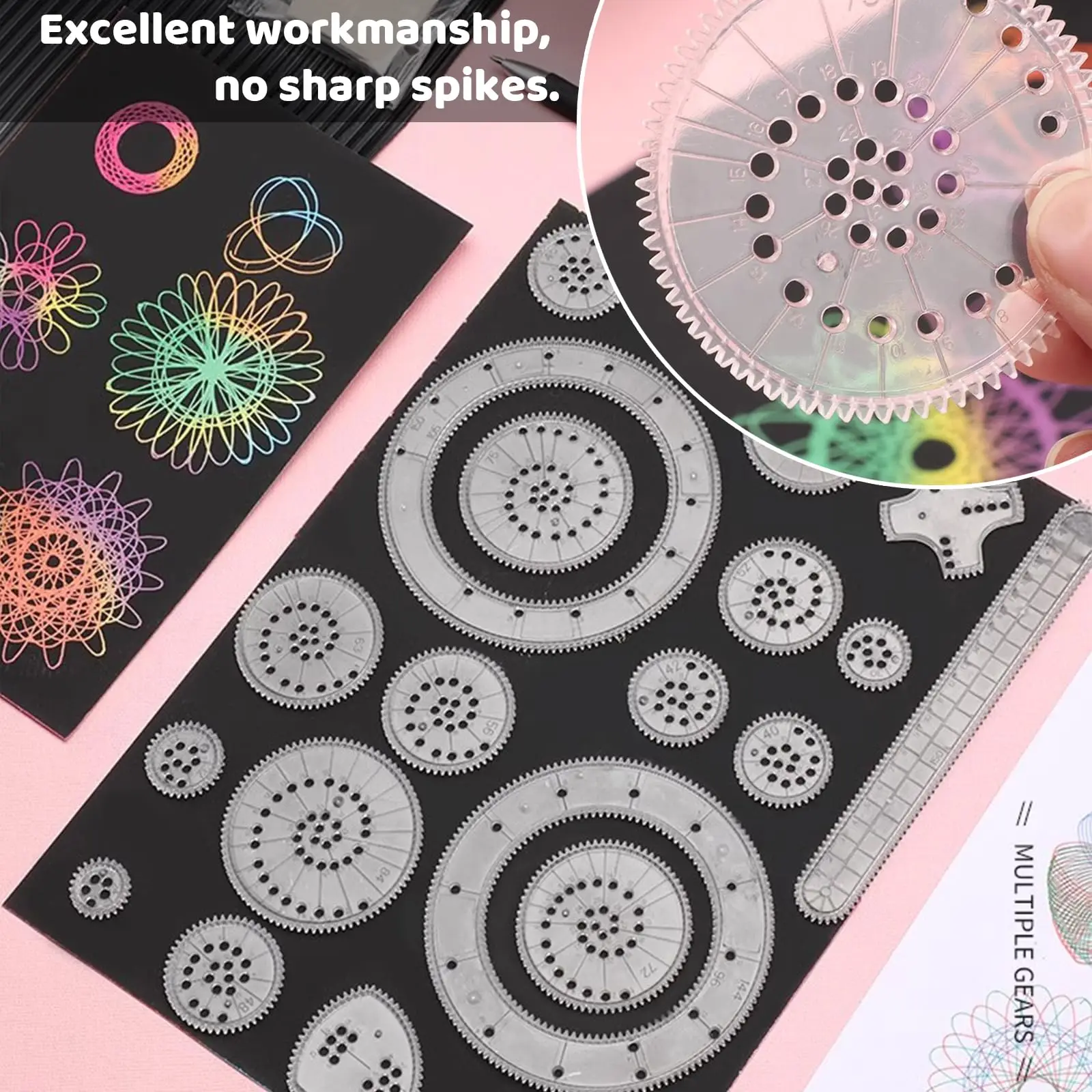 22 stks/set Spirograph Liniaal Tekening Geometrische Liniaal Wiskundige Roulette Tekengereedschappen Leren Schilderen Puzzel Speelgoed Art Tool