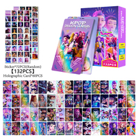 K-POP Demon Hunter Girl Group Laser Holographic Cards Sticker Set - 132pcs Anime Collectible LOMO Cards Fans Gifts ﻿