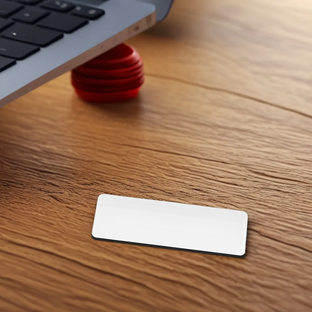 3Pcs Blank Name Badges DIY Custom Name Tags Pin Back Lightweight Wear-Resistant Smooth Surface for Sublimation Handwriting