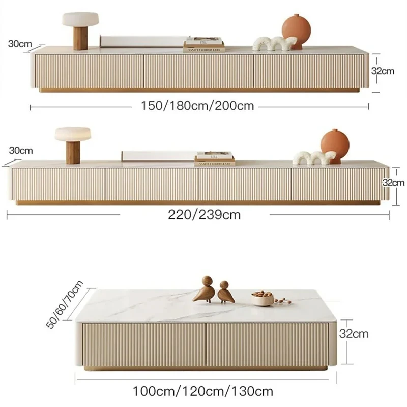 Ozdoby stojące CX437MX Granitowo-biały stolik pod telewizor Innowacyjny stolik pod telewizor do sypialni Europejski telewizor mobilny Soggiorno