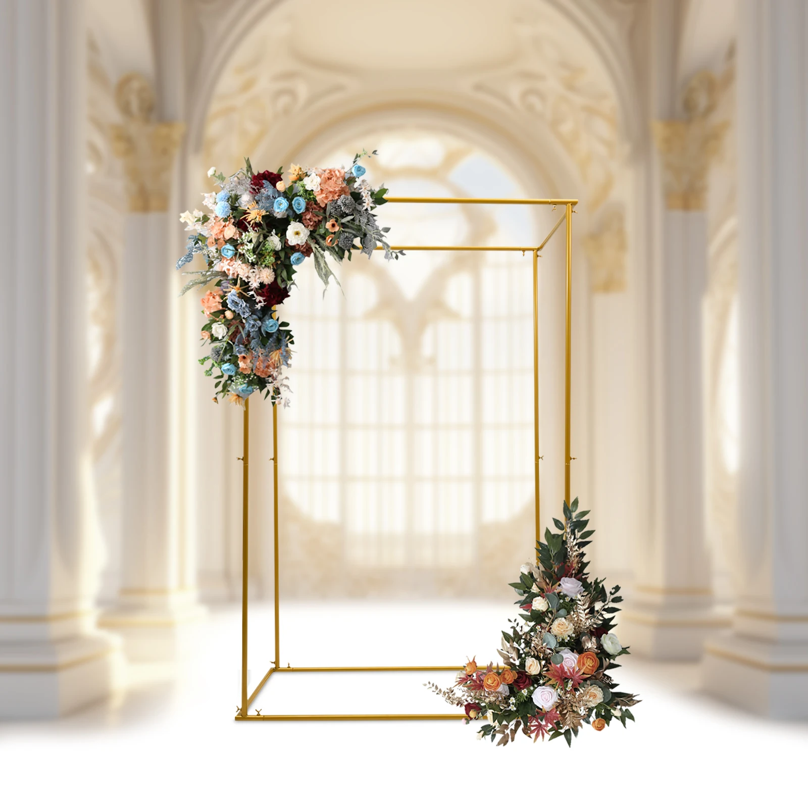

5.9ft Free Standing Metal Flower Stand, Rectangle Balloon Frame Backdrop Stand for Wedding Birthday Party