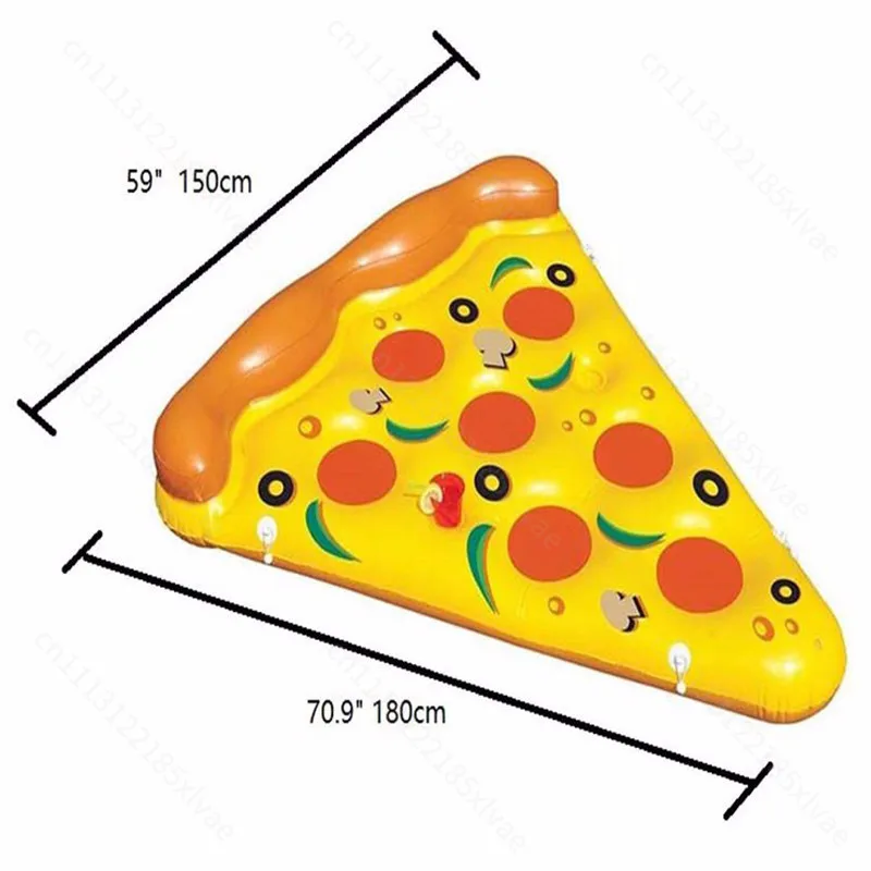 Pizza Shape Inflatable Bed Foldable Double Backrest Floating Row Water Recreation Chairs Floating Bed Pool Party Toys