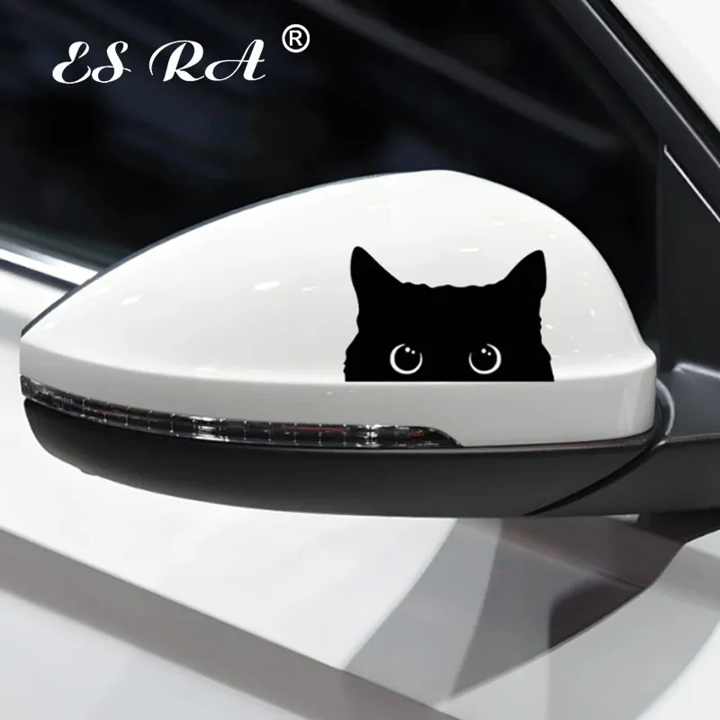 

Cute Probe Black Cat Decals Waterproof Cartoon Car Stickers Motor Pegatinas For Laptops Car Bodies Glass Bumpers