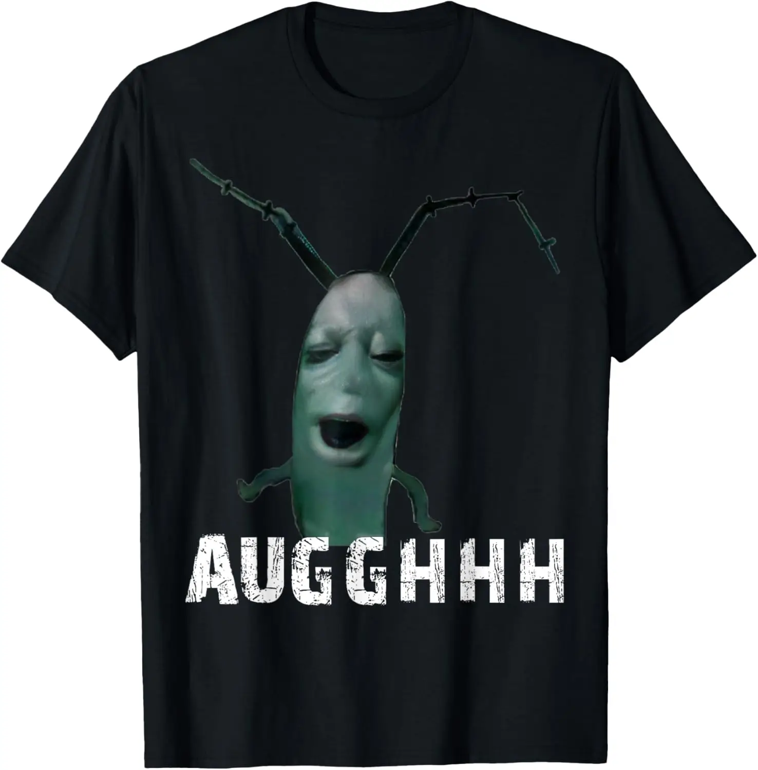 Plankton Meme Funny Cursed Internet Memes T-Shirt 100% Cotton Trendy Y2K Short-Sleeve Tee-Soft, Quick-Drying, Moisture-Wicking;
