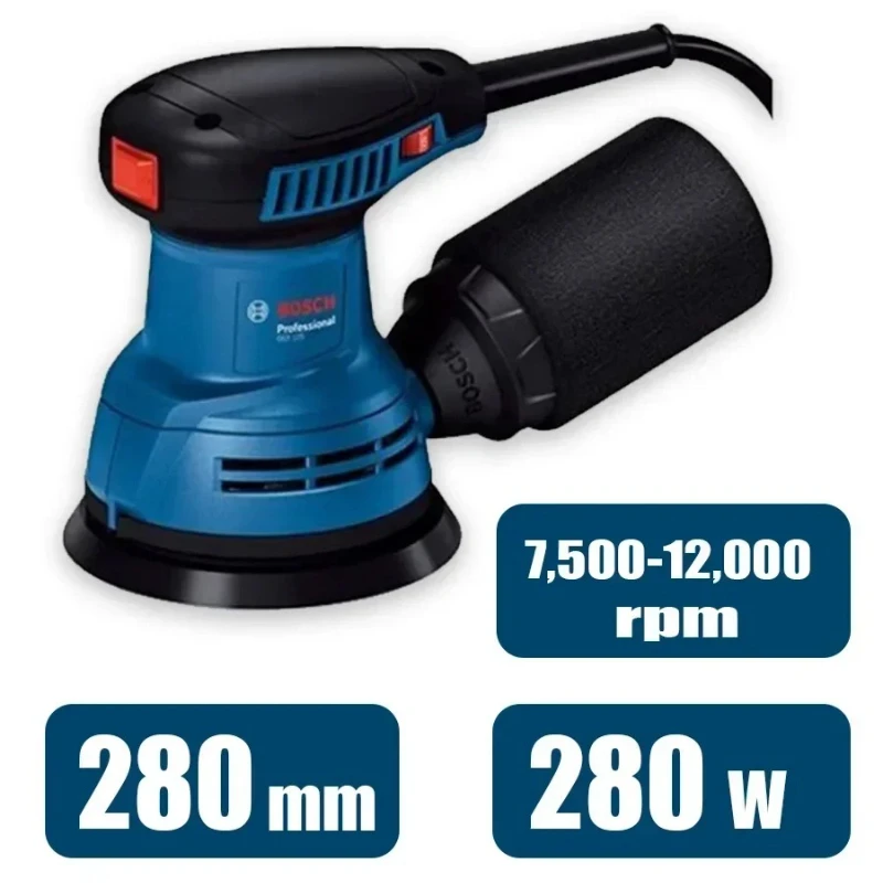 Bosch GEX125 280W Multifunctional Orbital Sander /Sand Grinder/ Sandpaper Machine for Woodworking and Automotive Wall Surfaces