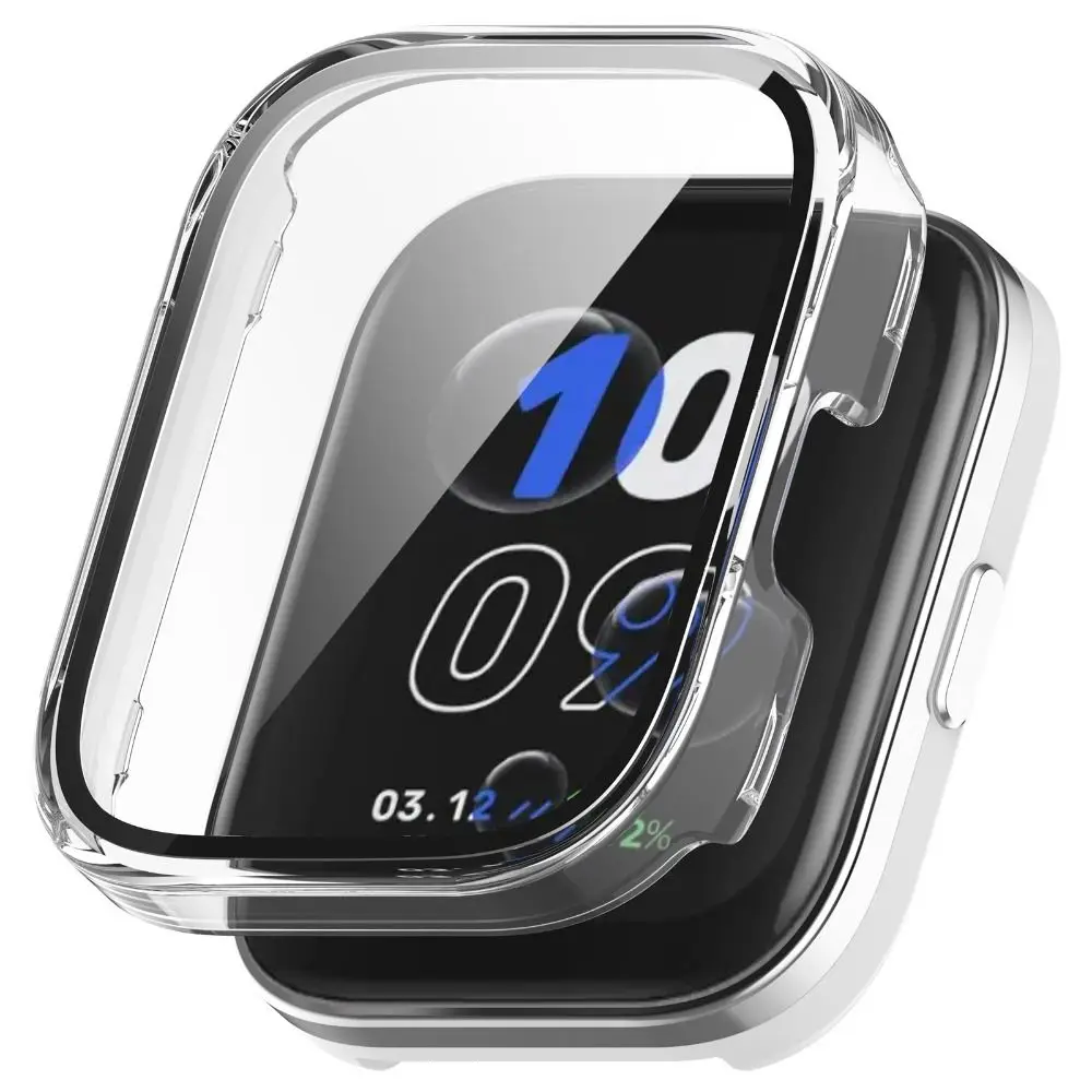 PC+Tempered Protective Case Full Cover Smart Watch Screen Protector Anti-Scratch Accessories Cover Shell for Amazfit Bip 5 Unity