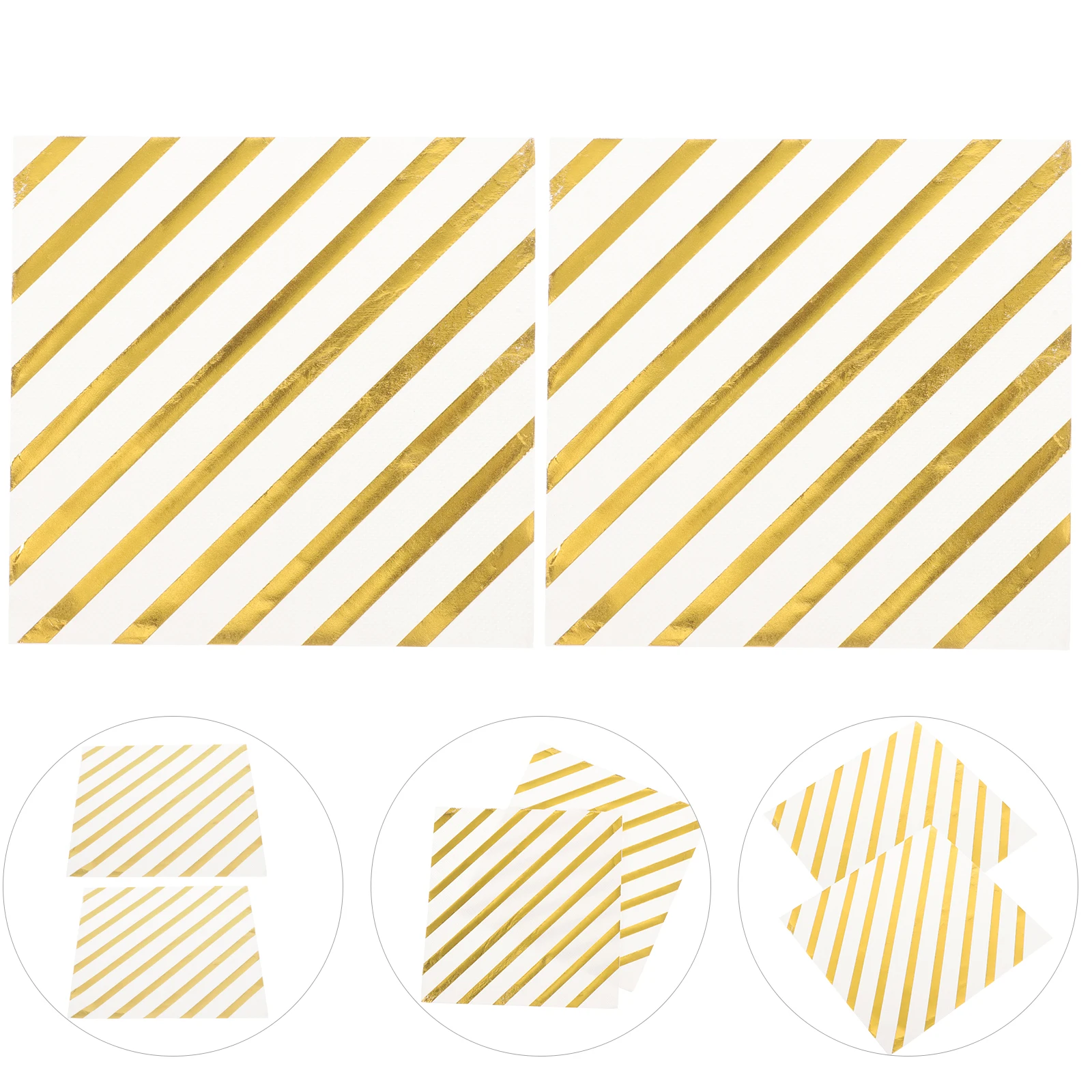 

2pcs Gold Foil Cocktail Napkins Wedding Party Paper Table Dinner Banquet Household Tissue For Birthday Bridal Shower