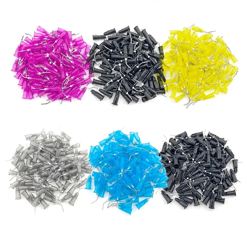 100 قطعة المتاح محفور الراتنج تدفق مركب إبرة تلميح 18/19/20/22/23/25 جرام الأسنان مركب الراتنج قبل عازمة تدفق إبرة نصائح #6