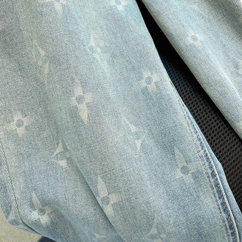 

High Waist Straight Leg Floral Print Denim Jeans Women's Spring Summer New Sle Pear ape Slim Wide Leg Pants