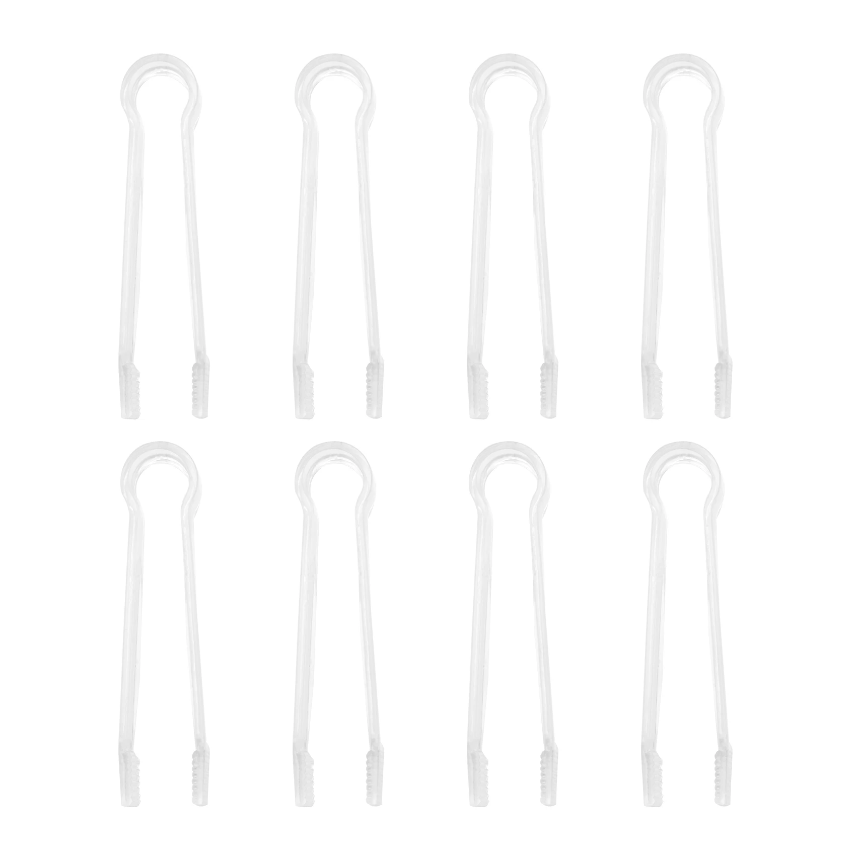 8 pezzi di plastica per buffet da portata pinze mini utensili da portata pinze antipasti pinze da cucina trasparenti 6,3 pollici piccolo ghiaccio