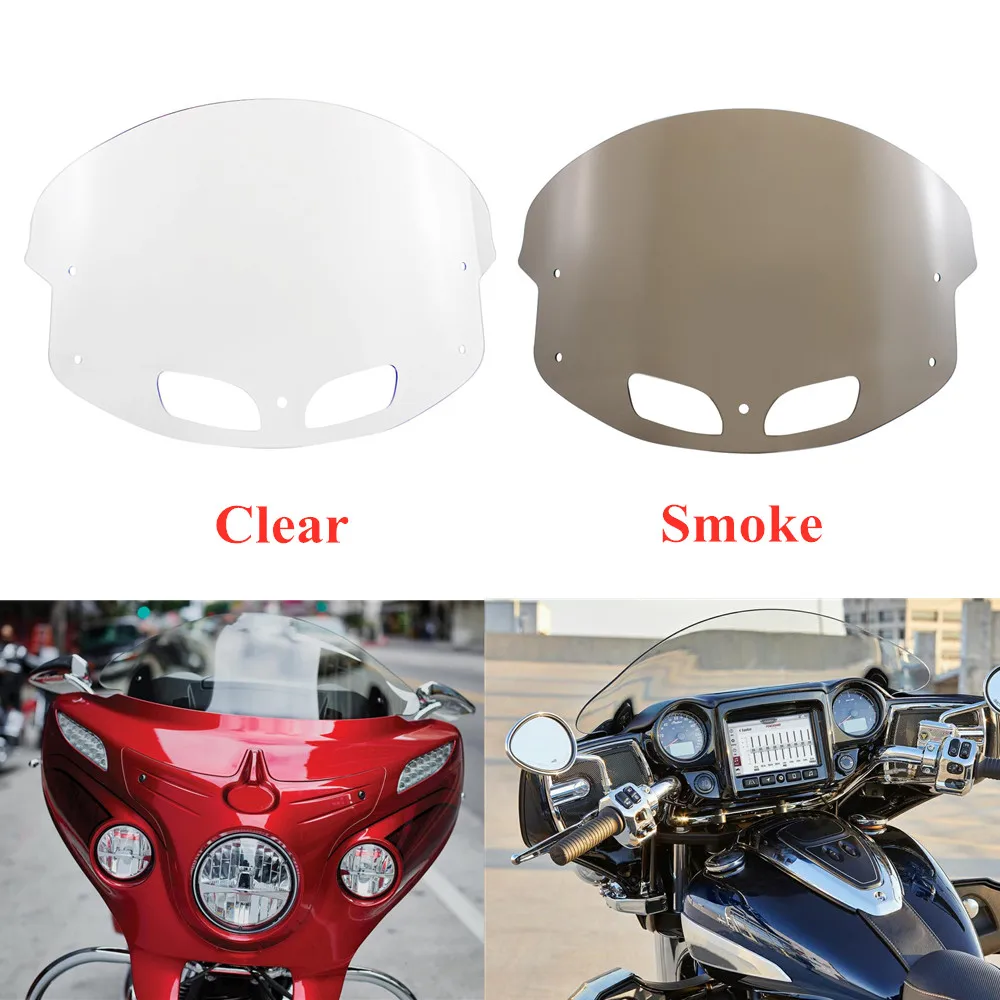 14-calowa szyba motocyklowa owiewka przednia deflektor wiatrowy szyby przedniej dla indyjskiego wodza Roadmaster Springfield 2014-2019