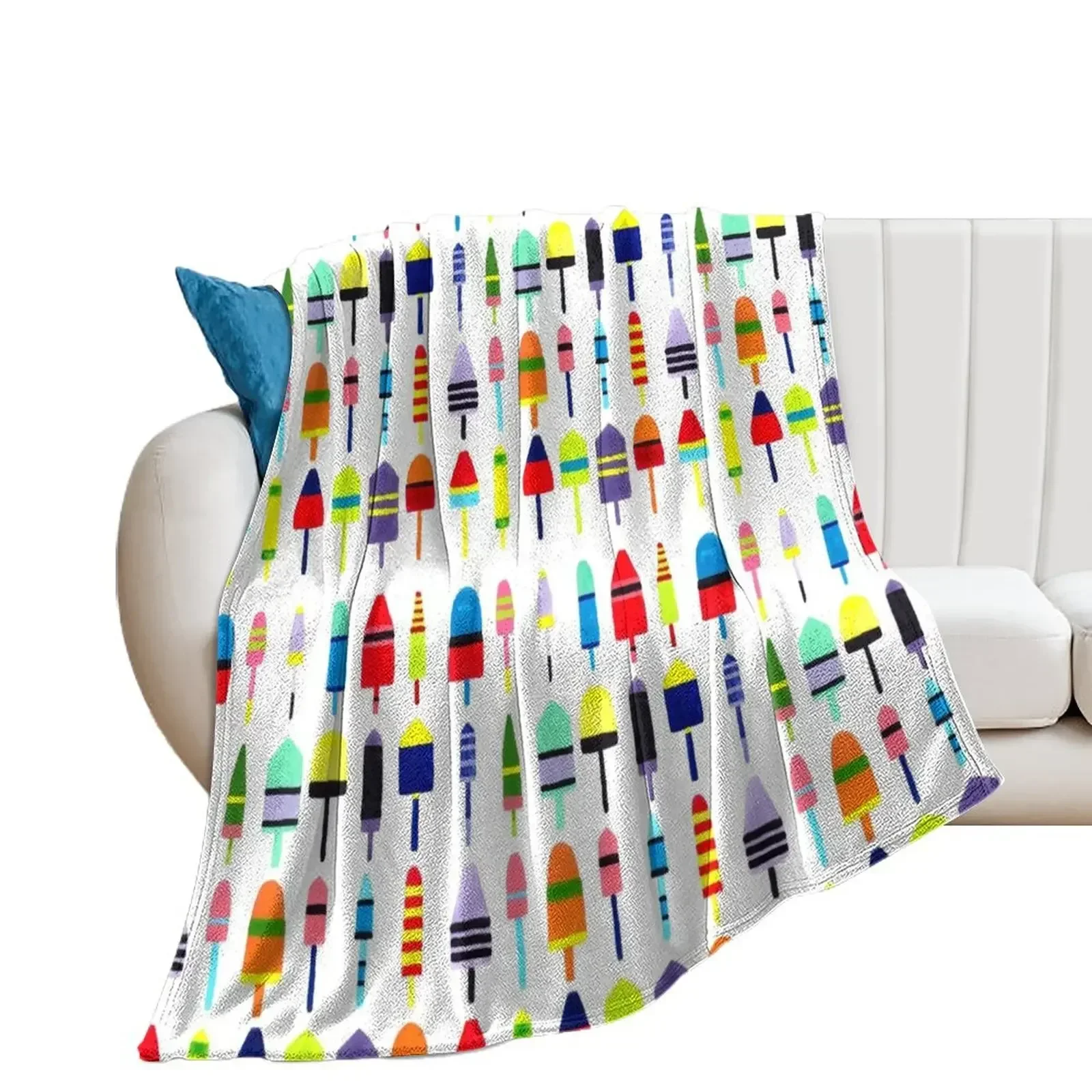 Colorful Lobster Buoys Throw Blanket Soft Big Cute Blankets