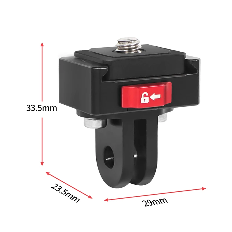 Schnellwechselplatte V-Mount Fast Switch Installationssystem für Gopro Insta360 OSMO 360 Action 5pro DSLR-Kamera Stativ Slide Mount – Detail 17