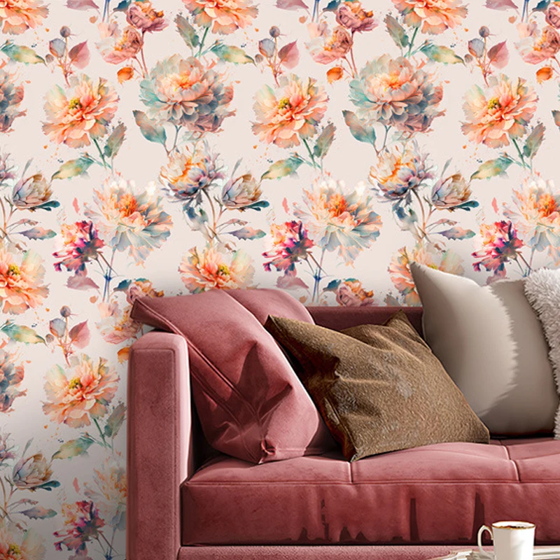 

Peel and Stick Floral Wallpaper Removable Peony Vinyl Self Adhesive Mural Contact Paper for Bedroom Bathroom Walls Cabinets