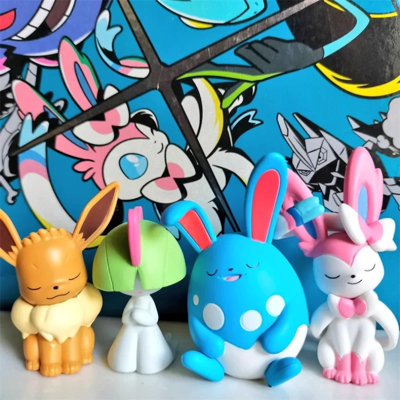 포켓몬 어깨 수면 블라인드 박스 장난감 애니메이션 피규어 Ralts Azumarill 모델 인형 장난감 장식품 수집 어린이 선물