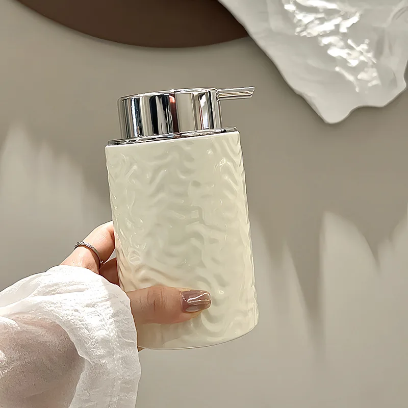 European Ceramic Irregular Pattern Lotion Bottle Luxury Soap Dispenser Travel Shampoo Moisture Bottling Bathroom Accessories New