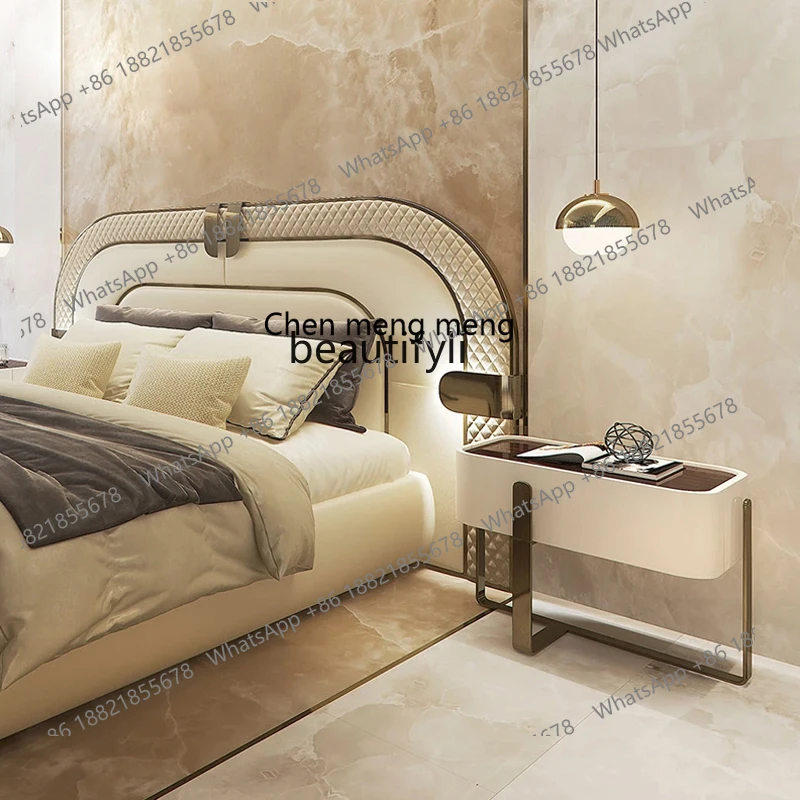 Household Small Apartment Bedside Table Light Luxury Simplicity Modern Bedroom Installation-Free Storage Rack Mini Small Locker