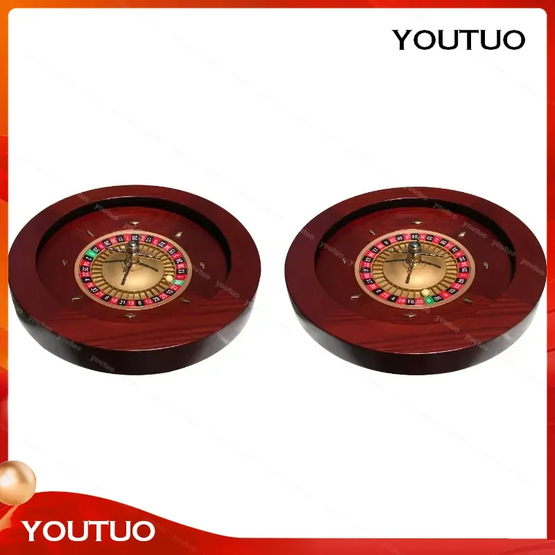 20 Inch Luxury Casino Roulette Solid Wood Wheel for Home Game Room Entertainment Party Decoration Classic Tabletop Gaming
