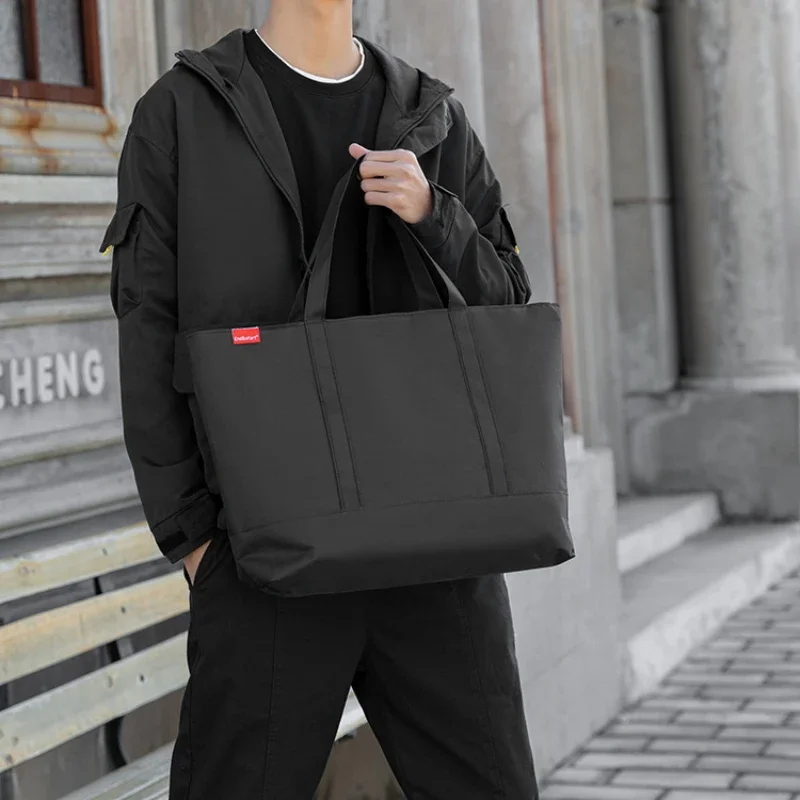 

Korean Version of Canvas Leisure Shopping Bag Handbag Large Capacity Tooling Fashion Brand Men's Single Shoulder Crossbody Bag