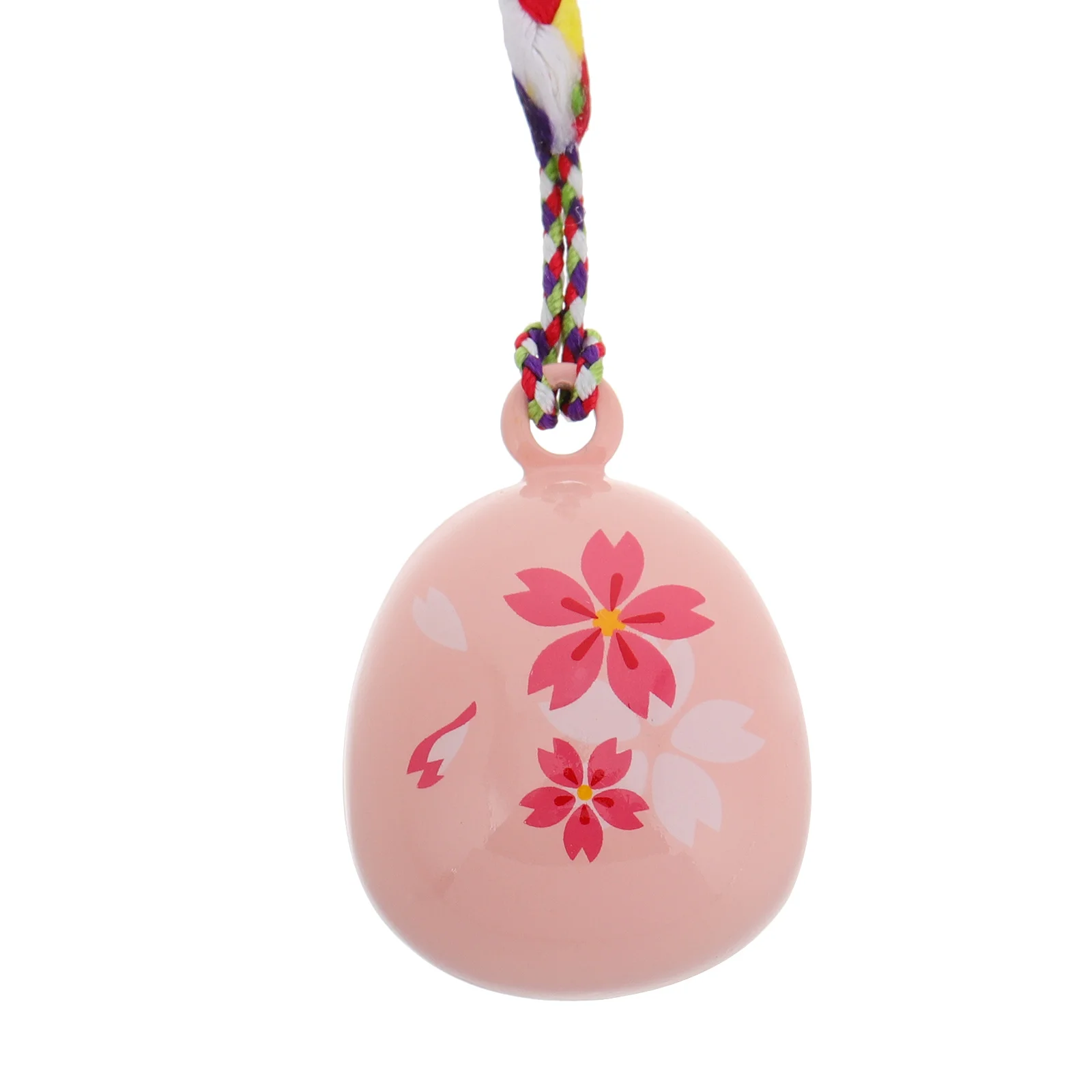

Daruma Cherry Blossoms Hanging Bell Brass Enamel Fully Enclosed Charm Pendant for Car Home Office Hanging Ornament