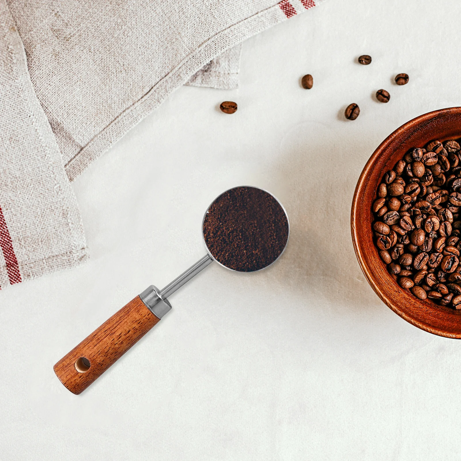 

Coffee Scoop Stainless Steel Wood Handle for Milk Spice Tea Accurate Measuring Kitchen Scoop